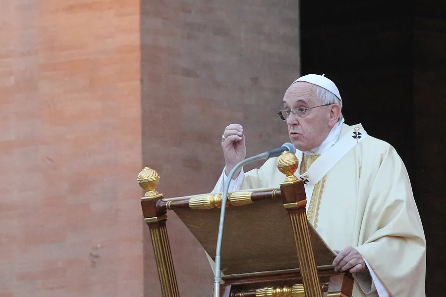 Pope Francis gives the homily at Mass for the Solemnity of All Saints in Rome's Verano cemetery, Nov. 1, 2014. ?w=200&h=150