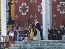 Pope Francis gives the homily at Mass with indigenous communities of Chiapas, Feb. 15, 2016. 