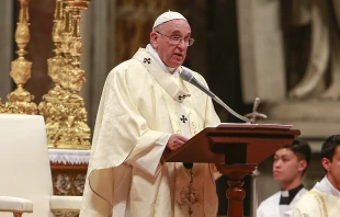 Pope Francis gives the homily during Mass in St. Peter's Basilica for the Feast of Our Lady of Guadalupe on Dec. 12, 2014.   Daniel Ibáñez/CNA.