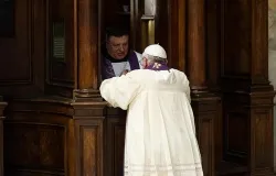 Pope Francis receives the sacrament of Confession at the penance service held at St. Peter's Basilica, March 28, 2014. ?w=200&h=150