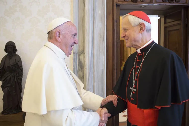 Pope Francis greets Cardinal Donald Wuerl, Oct. 27, 2017. Credit: Vatican Media