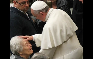 Pope Francis greets attendees at an audience March 29, 2014.   Lauren Cater/CNA.