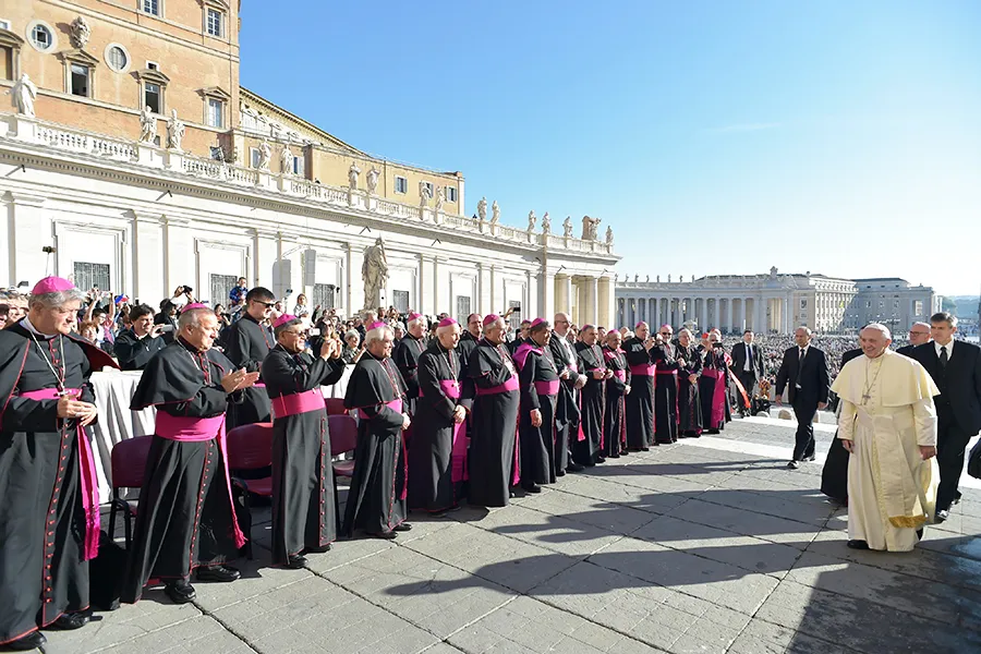 Pope Francis greets cardinals and bishops on Oct. 11, 2017. ?w=200&h=150
