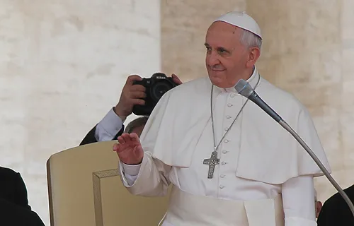 Pope Francis delivers a General Audience address, April 23, 2014. ?w=200&h=150