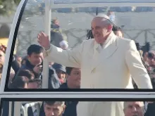 Pope Francis greets pilgrims during the Wednesday general audience on Jan. 8, 2014. 