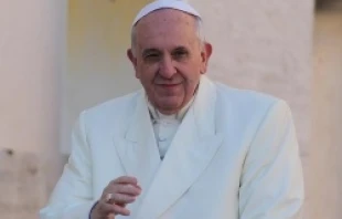 Pope Francis greets pilgrims in Saint Peter's Square during his General Audience on Dec. 4 2013   Kyle Burkhart/CNA