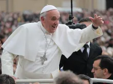 Pope Francis greets pilgrims in Saint Peter's Square during his General Audience on Nov. 13, 2013 