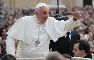 Pope Francis greets pilgrims in Saint Peter's Square during his General Audience on Nov. 13, 2013   Elise Harris/CNA