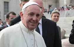 Pope Francis greets pilgrims in St. Peter's Square before the Wednesday general audience October 30, 2013. ?w=200&h=150