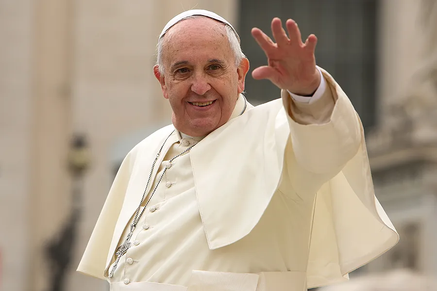 Pope Francis greets pilgrims in St. Peter's Square before the Wednesday general audience on Oct. 29, 2014. ?w=200&h=150