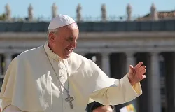 Pope Francis greets pilgrims in St. Peter's Square before the Wednesday general audience on October 2, 2013. ?w=200&h=150