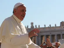 Pope Francis greets pilgrims during the Wednesday General Audience on Oct. 2, 2013. 