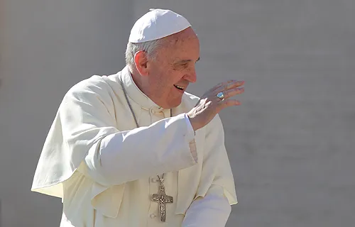 Pope Francis greets pilgrims in St. Peter's Square before the Wed. general audience on Oct. 2, 2013. ?w=200&h=150