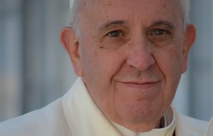 Pope Francis greets pilgrims in St. Peter's Square before the Wed. general audience on April 16, 2014.   Daniel Ibanez/CNA.