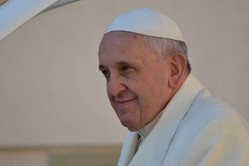Pope Francis greets pilgrims in St Peters Square during the Wednesday general audience on April 16 2014 Credit Daniel Ibanez CNA CNA 4 21 14