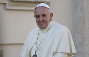 Pope Francis in St. Peter's Square, Aug. 27, 2014.   Daniel Ibanez/CNA.
