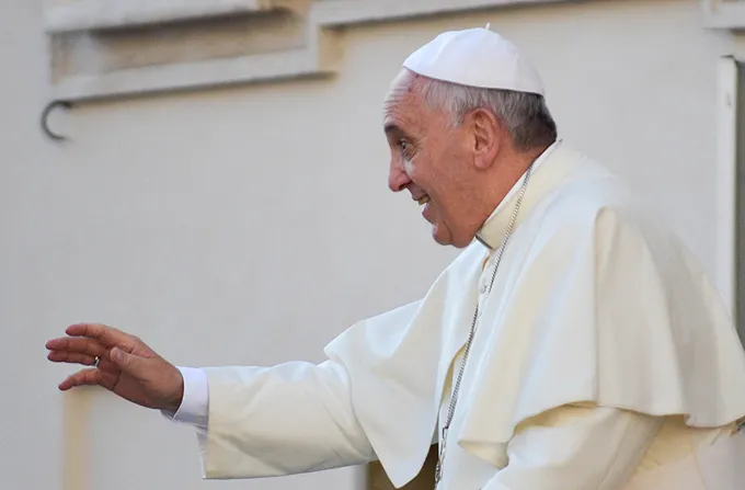 Pope Francis greets pilgrims in St. Peter's Square during the Wednesday general audience on August 27, 2014. ?w=200&h=150