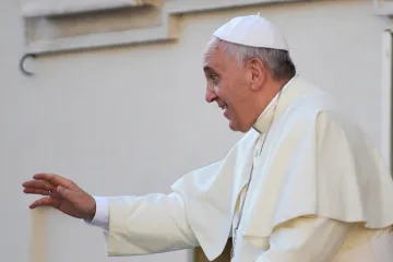 Pope Francis greets pilgrims in St Peters Square during the Wednesday general audience on August 27 2014 Credit Daniel Ibez CNA 2 CNA 8 27 14