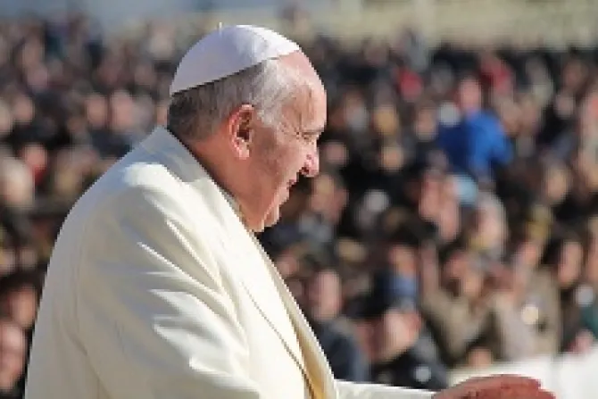 Pope Francis greets pilgrims in St Peters Square during the Wednesday general audience on Dec 4 2013 Credit Kyle Burkhart CNA 9 CNA 12 4 13