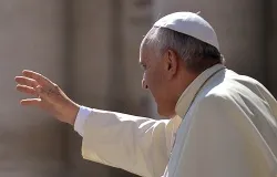 Pope Francis greets pilgrims in St. Peter's Square during the Wednesday general audience on June 4, 2014. ?w=200&h=150
