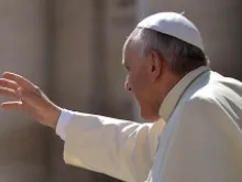 Pope Francis greets pilgrims in St. Peter's Square during the Wednesday general audience on June 4, 2014. 