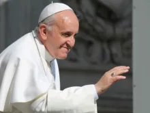 Pope Francis greets the faithful at the May 8 General Audience (