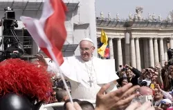 Pope Francis greets the faithful in St. Peter's Square for Palm Sunday on March 24, 2013. ?w=200&h=150