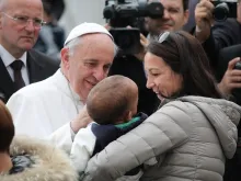 Pope Francis greets the ill and disabled during his General Audience Nov. 13, 2014. 