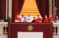 Pope Francis greets the pilgrims in St. Peter's Square and delivers his first Urbi et Orbi blessing. ?w=200&h=150