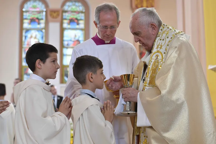 Pope Francis said a First Communion Mass in Rakovski, Bulgaria May 6, 2019. ?w=200&h=150