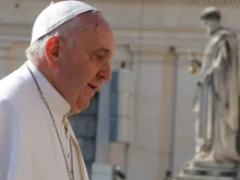 Pope Francis in St. Peter's Square before the Wednesday general audience on April 22 2015. 