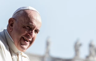 Pope Francis in St. Peter's Square April 17, 2019.   Daniel Ibanez/CNA.