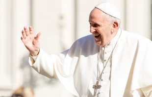 Pope Francis in St. Peter's Square March 14, 2018.   Daniel Ibanez/CNA.