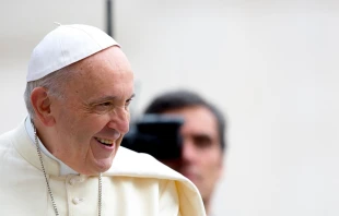 Pope Francis in St. Peter's Square May 22, 2018.   Daniel Ibanez/CNA.
