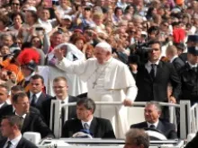 Pope Francis in St. Peter's Square Oct. 13. 