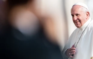 Pope Francis in St. Peter's Square Oct. 2, 2019.   Daniel Ibanez/CNA.