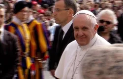 Pope Francis in St. Peter's Square before the Wednesday general audience April 2, 2014. ?w=200&h=150