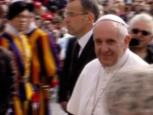 Pope Francis in St. Peter's Square before the Wednesday general audience April 2, 2014. 