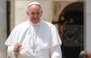 Pope Francis in St. Peter's Square before the Wednesday general audience, May 22, 2013.   Stephen Driscoll/CNA.