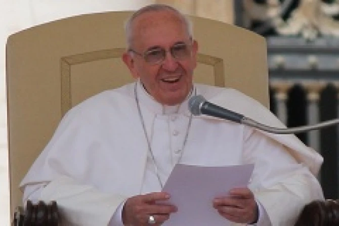 Pope Francis in St Peters Square before the Wednesday general audience May 22 2013 Credit Stephen Driscoll CNA 6 CNA 5 23 13