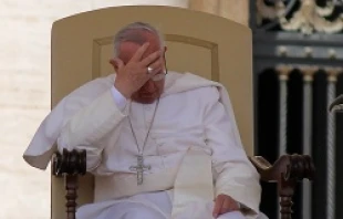 Pope Francis in St. Peter's Square before the Wednesday general audience, May 22, 2013.   Stephen Driscoll/CNA.