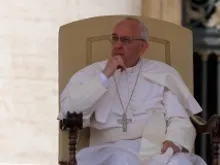 Pope Francis in St. Peter's Square before the Wednesday general audience, May 22, 2013. 