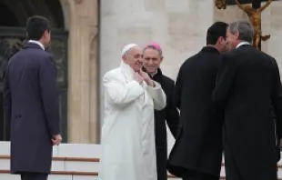 Pope Francis in St. Peter's Square during the Wednesday general audience on Nov. 27, 2013  