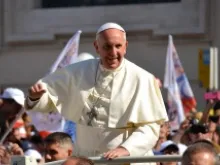 Pope Francis in St. Peter's Square for the Italian Sporting Center's June 7 events. 