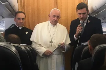 Pope Francis in flight press conference May 7 2019 Credit Andrea
