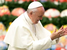 Pope Francis in the Paul VI hall Dec. 13, 2017. 