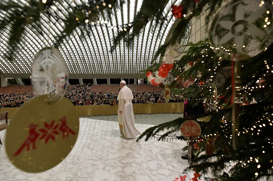 Pope Francis in the Pope Paul VI hall Dec. 21, 2019. ?w=200&h=150