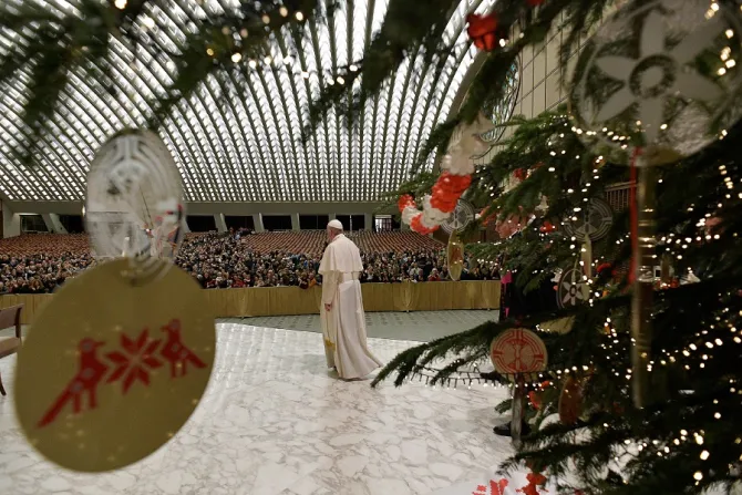 Pope Francis in the Pope Paul VI hall Dec 21 2019 Credit Vatican Media