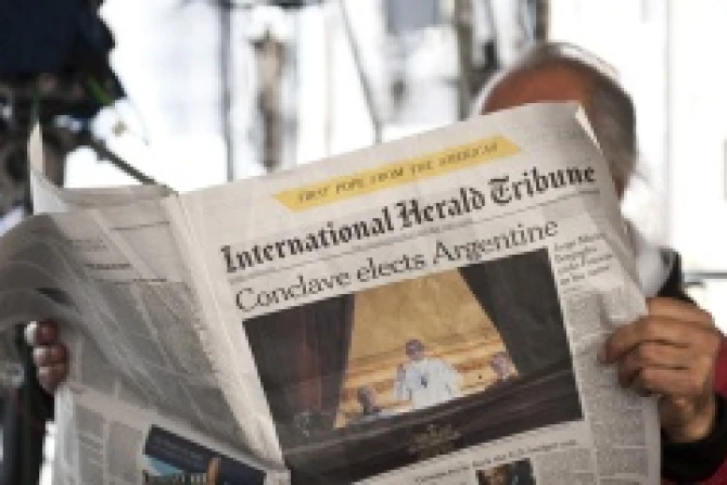 Pope Francis in the news Credit Mazur catholicnewsorguk CNA Vatican Catholic News 3 15 13