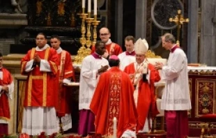 Pope Francis installs 24 Metropolitian archbishops with the pallium for the feast of Sts Peter and Paul June 29, 2014.   Daniel Ibáñez/CNA.